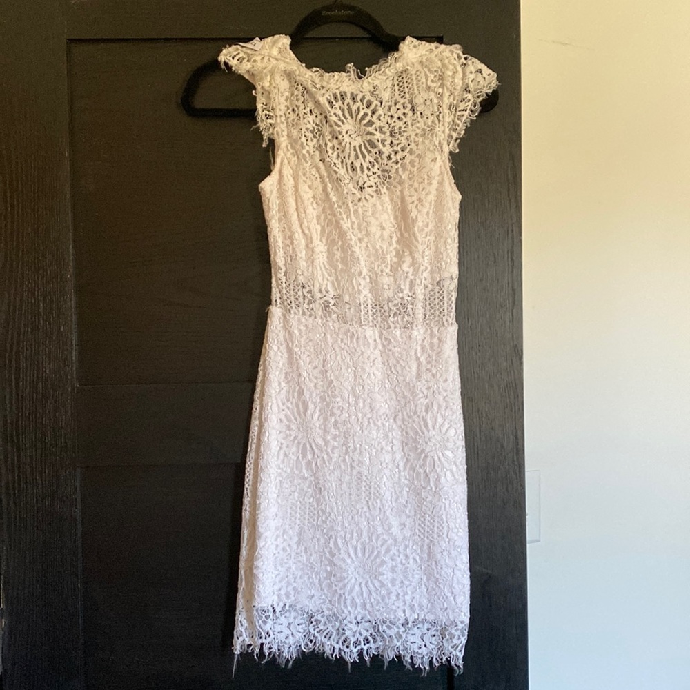 White floral lace dress